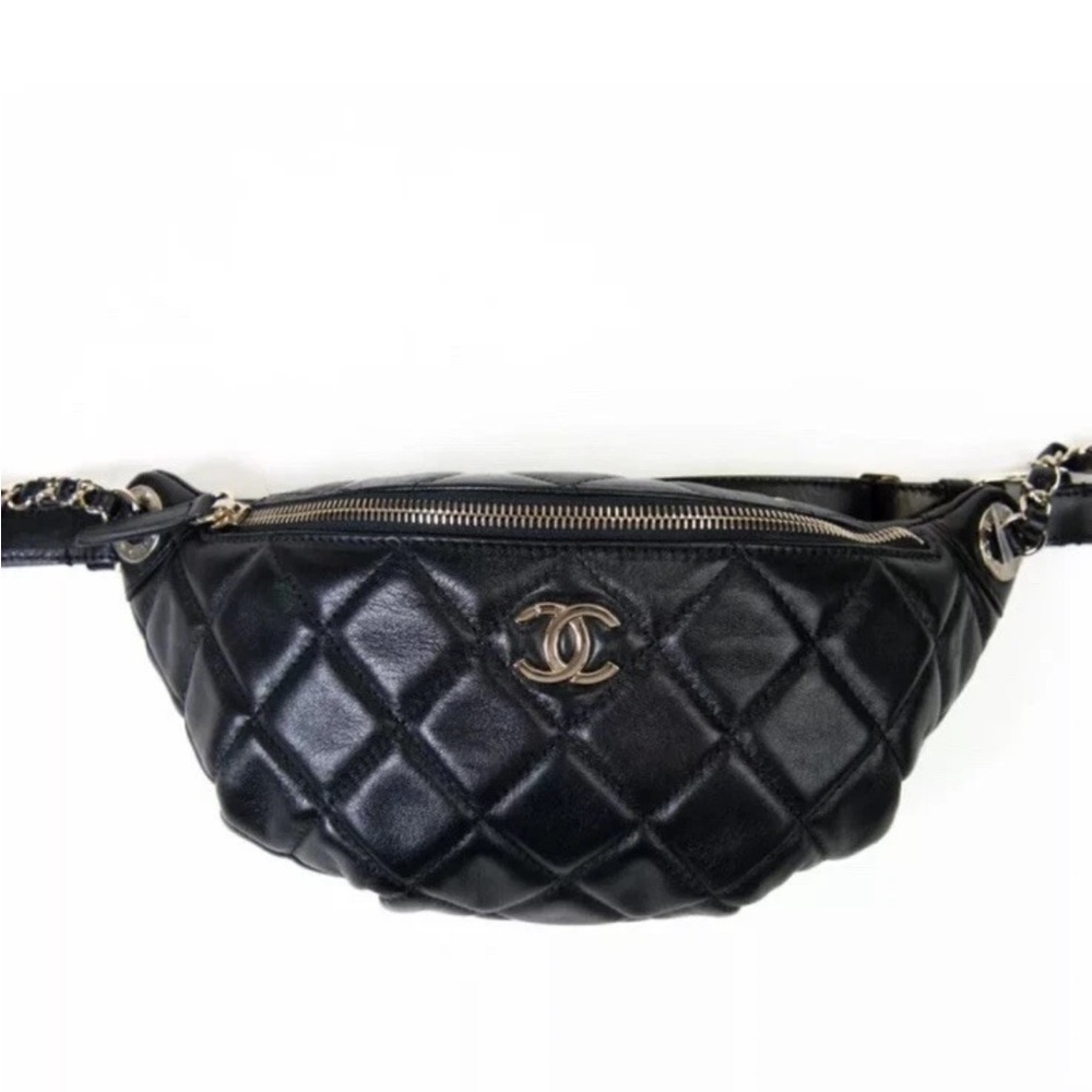 Chanel Black Quilted Leather Belt Bag